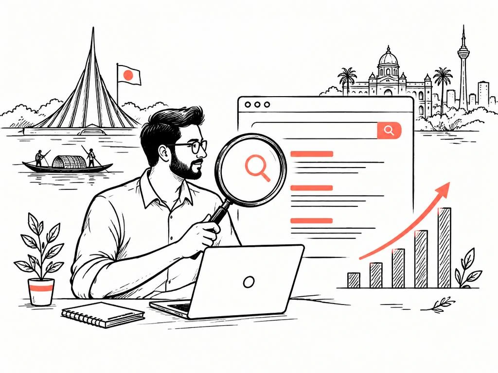 Illustration of seo services in bangladesh work
