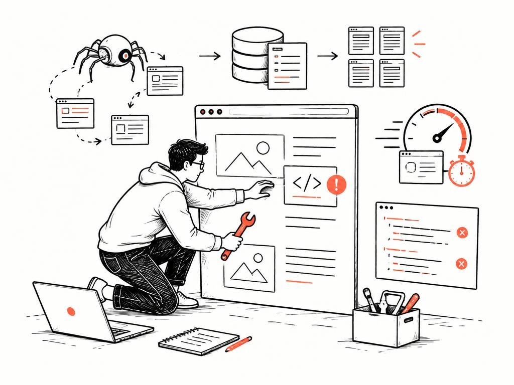 Illustration of technical seo work