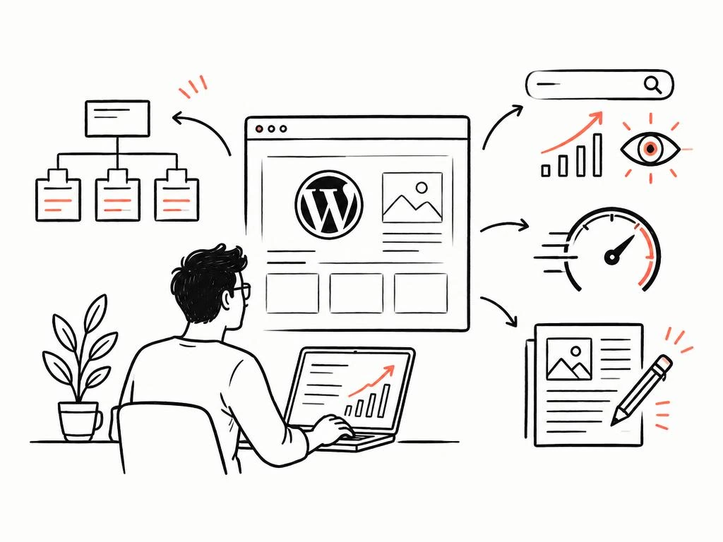 Illustration of wordpress seo work
