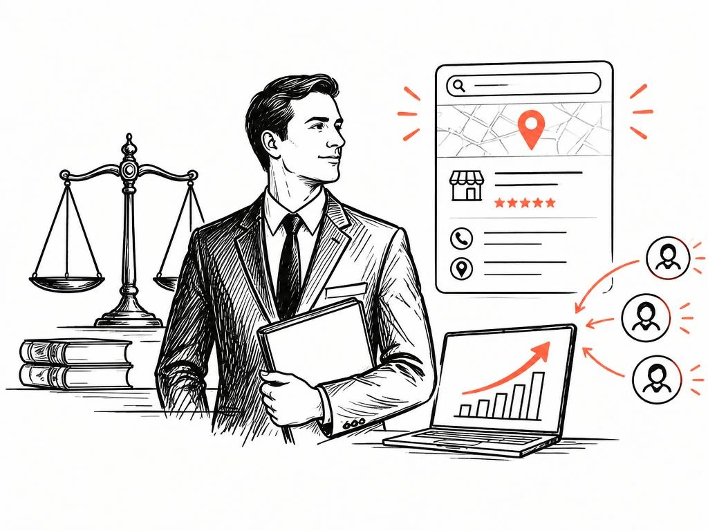 Illustration of a lawyer reviewing case documents